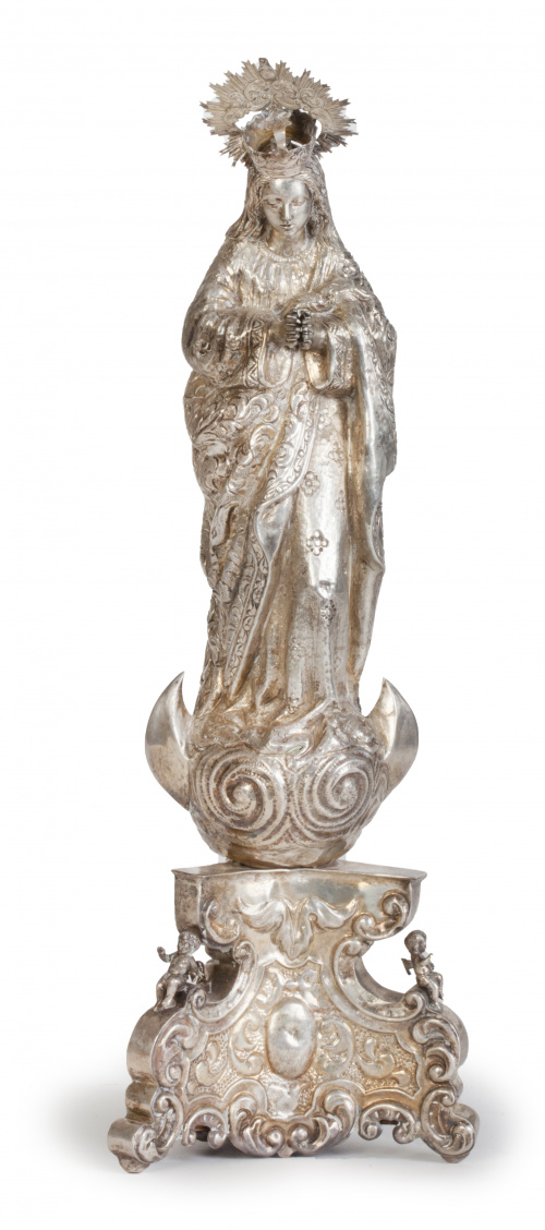 "Inmaculada".Plata con alma de madera.España, S. XVIII.