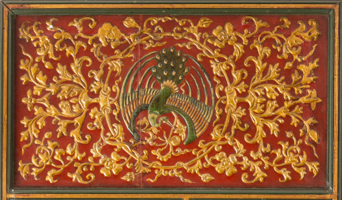 Biombo de seis hojas en madera y laca "Coromandel" con deco