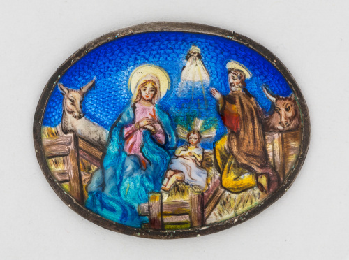 Lote de seis esmaltes, dos circulares con San Marcos y San 