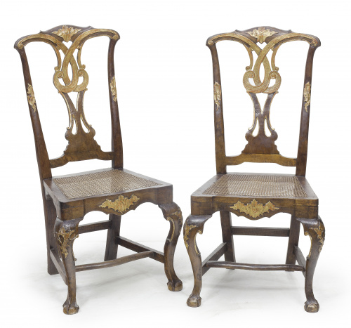 Pareja de sillas estilo Chippendale época Carlos III.Cádi
