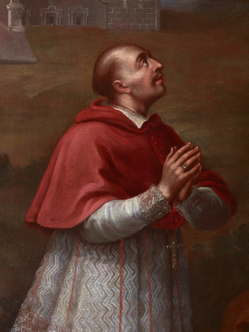 MIGUEL CABRERA (Mexico, 1695 - 1768)El cardenal Mendoza a