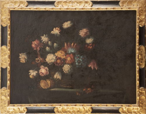 ESCUELA ESPAÑOLA, SIGLO XIX- XXCesta de flores sobre un t