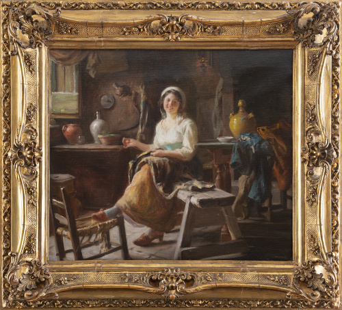 Giuseppe MAGNI (Italia 1869 - 1956)Joven sonriente cosien