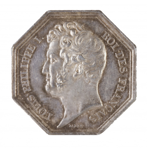 Jeton octogonal Francés de Louis Philippe I, en plata. Cáma