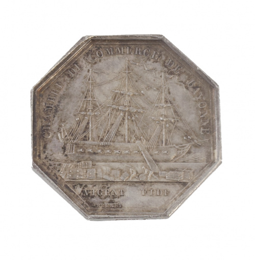 Jeton octogonal Francés de Louis Philippe I, en plata. Cáma