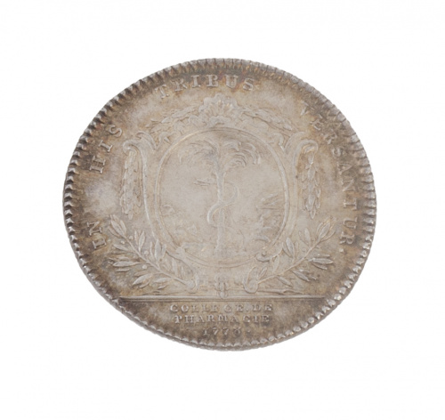 Jetón francés en plata de Luis XVI. Colegios de Farmacia. 1