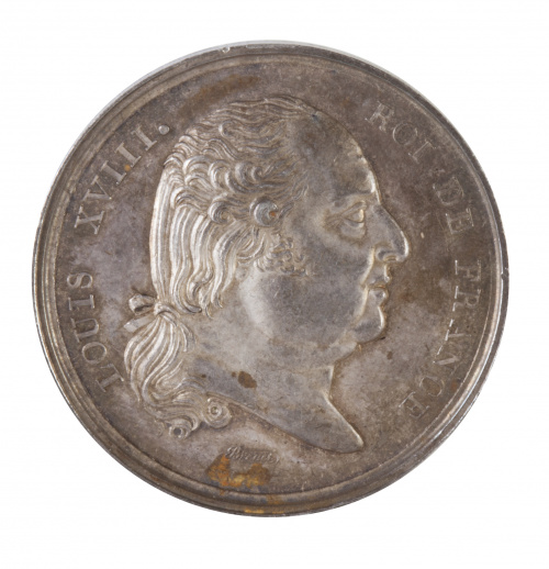 Jetón francés en plata de Luis XVIII. Cámara de comercio de