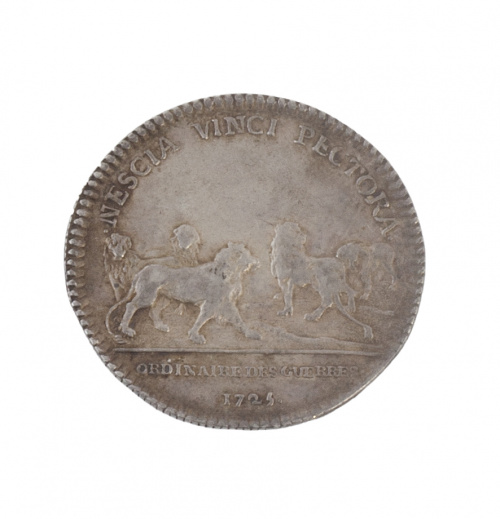Jetón francés en plata de Luis XV. Ordinaire des guerres 17
