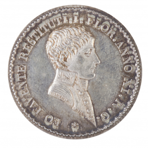 Jetón el plata Agentes de cambio de Lyon. Napoleon 1er Cóns