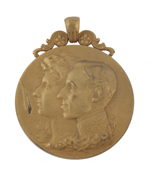 Medalla Original en bronce dorado de la Exposición Hispano 