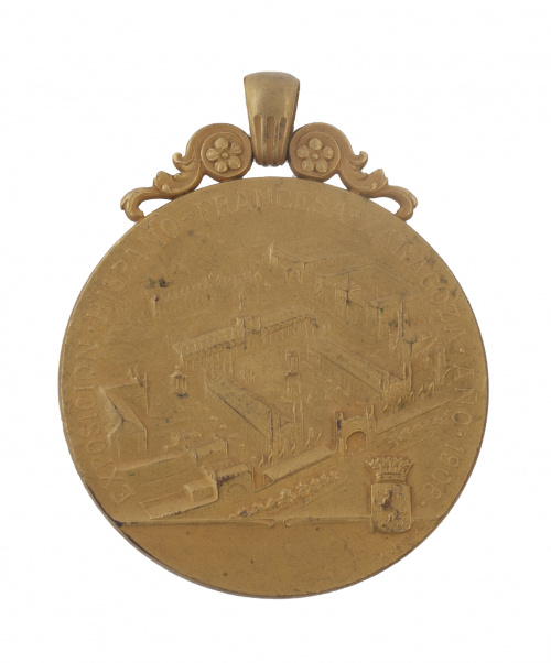 Medalla Original en bronce dorado de la Exposición Hispano 