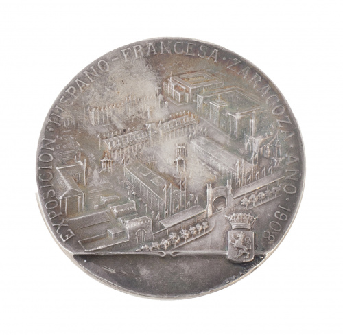 Medalla Original en plata de la Exposición Hispano Francesa