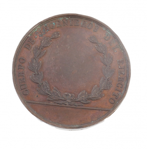Medalla en cobre del cuerpo de Ingenieros del Ejercito.1847