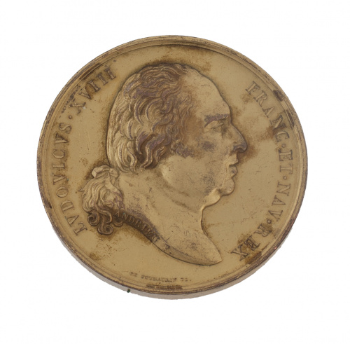 Medalla de Luis XVIII en homenaje rendido a las cenizas Rea
