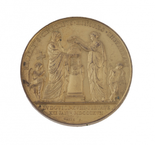Medalla de Luis XVIII en homenaje rendido a las cenizas Rea