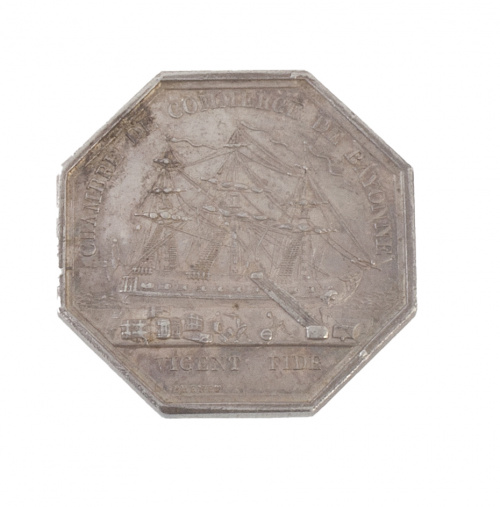 Jeton octogonal Francés del Rey Carlos X, en plata. Cámara 
