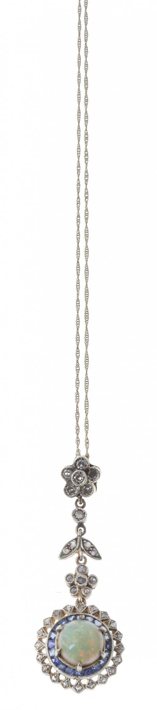 Collar Belle Epoque, con centro de cabuchón de ópalo orlazo