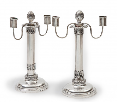 Par de candelabros reina Gobernadora de dos brazos de luz, 