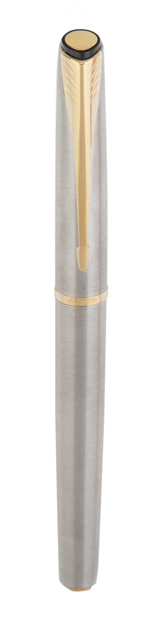 Pluma PARKER en acero y acero en plaqué or.
