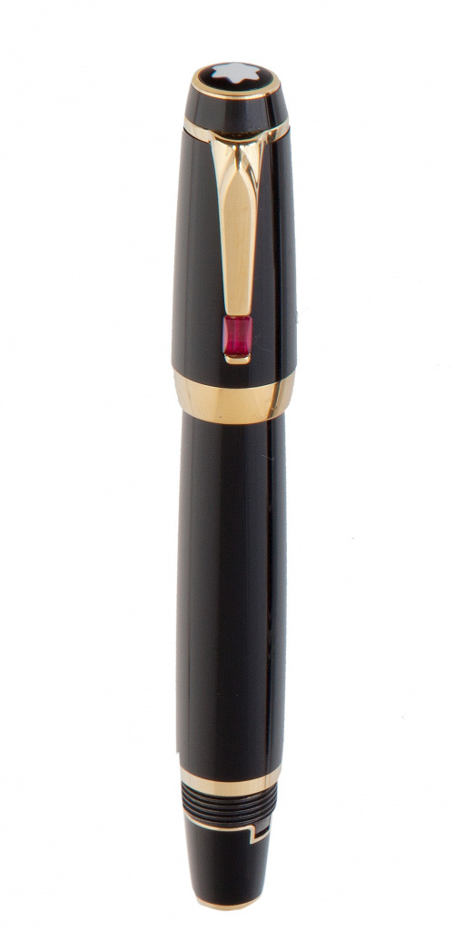 Pluma MONTBLANC BOHÊME negra en plaqué or y con rubí sintét