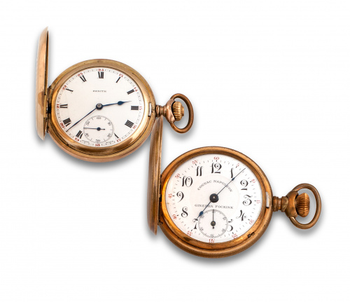 Reloj saboneta chapado oro” COGNAC NAPOLEON”. En metal dora