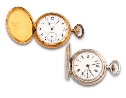 Reloj Saboneta LONGINES  en plata pp. s. XX