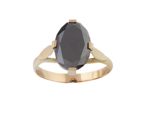 Solitario con diamante negro de talla oval de 2,5 ct aprox