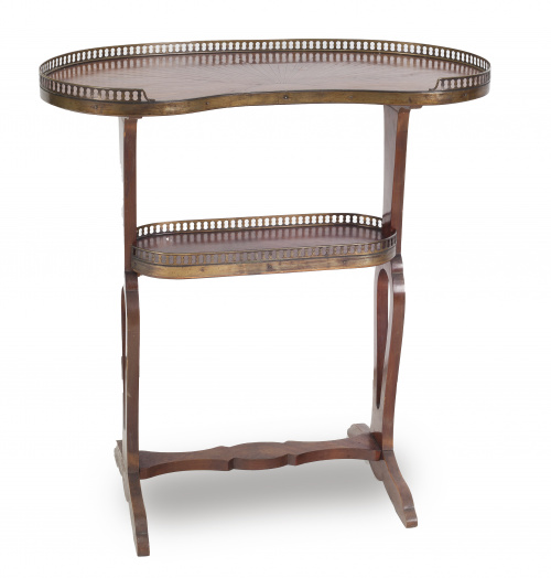 Etagere con forma de riñón de madera de palo de rosa con ba