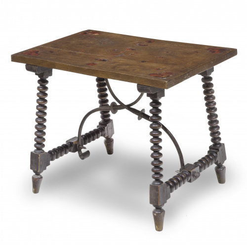 Bufete en madera de nogal, madera ebonizada y taracea de ca