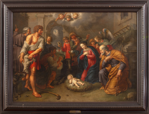 ESCUELA FLAMENCA, SIGLO XVIIAdoración de los pastores sob