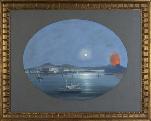 ESCUELA NAPOLITANA, SIGLO XIXVista nocturna del bahía de 