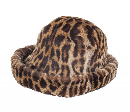 Sombrero de piel con estampado de leopardo