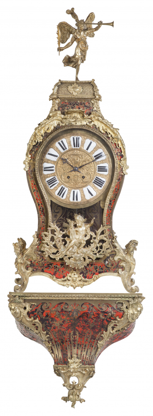 Reloj de estilo Luis XIV de estilo Boulle en bronce dorado 
