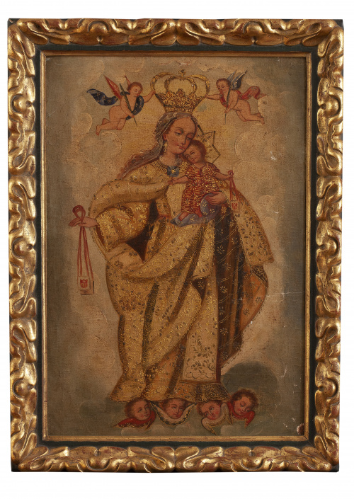 ESCUELA COLONIAL, SIGLO XXVirgen del Carmen