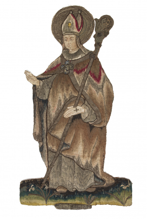 Obispo.Bordado "a pintura" con hilos de color.España, S