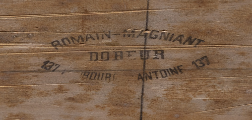 Romain Magniant.Bureau abattant Napoleón III de madera de