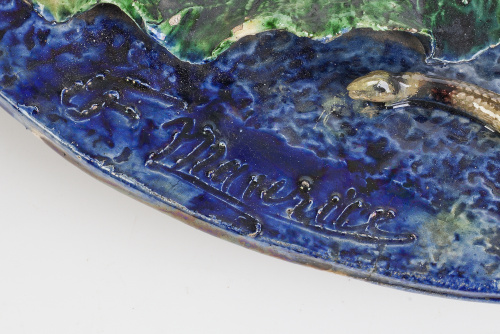 François Maurice (1846 - 1896).Bandeja ovalada de engaño 