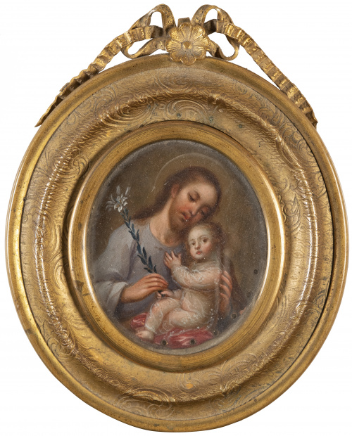 ESCUELA MEXICANA, SIGLO XVIIISan José con el niño