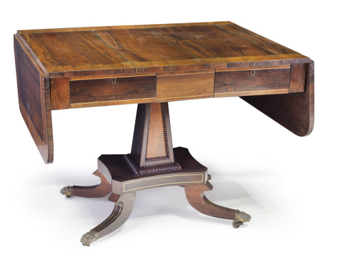 "Sofa-table" regencia de madera de palo santo y madera tall