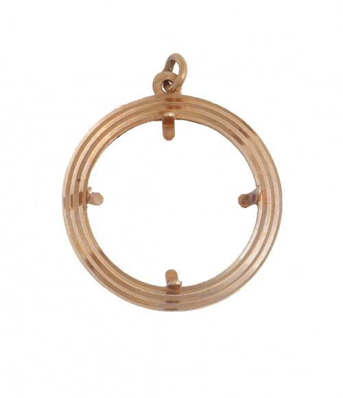 Colgante de marco circular con decoración de tres aros conc