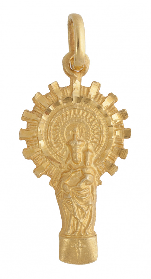 Medalla colgante con Virgen del Pilar