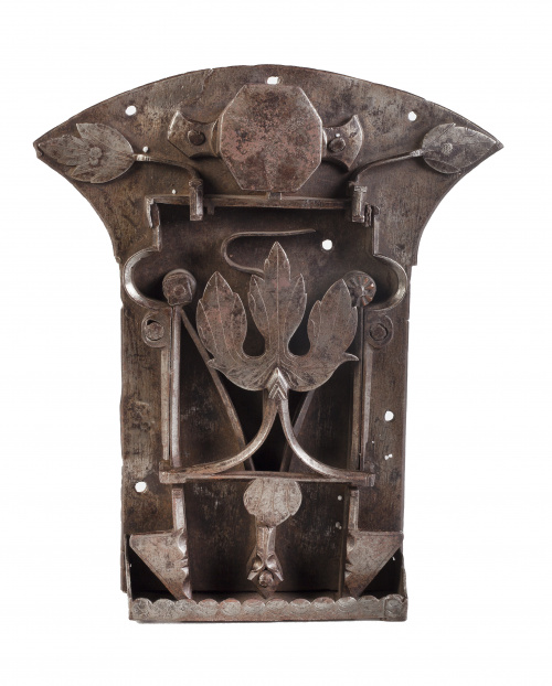 Cerradura en hierro forjado, con llave.Alemania, S. XVII.
