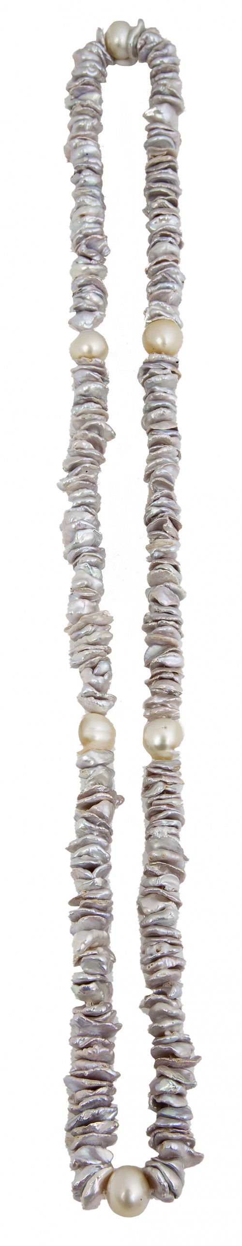 Collar deperlas grises australianas Keshi color gris altern