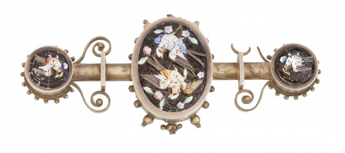 Broche de micromosaico italiano S.XIX