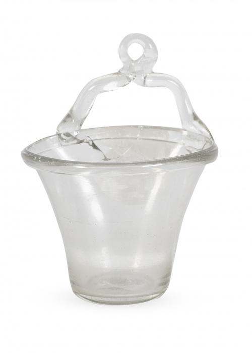 Pila de agua bendita de vidrio.Cataluña, S. XIX. 