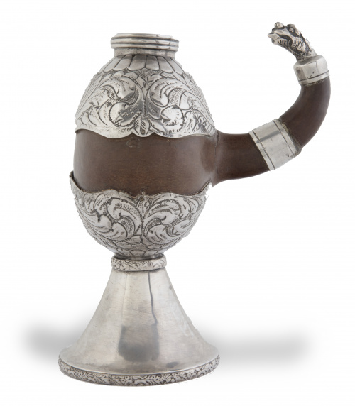 Matera de calabaza montada en plata.Argentina o Chile, S.