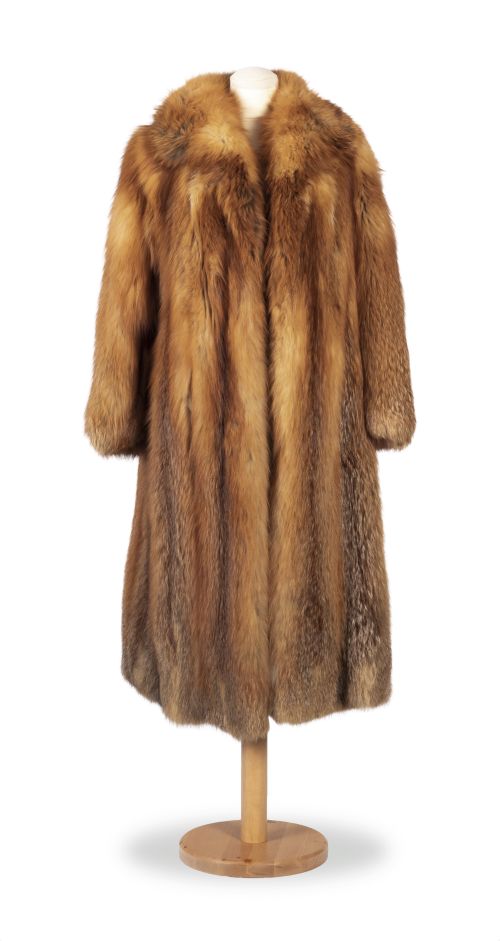 Abrigo piel zorro de Canada color tabaco