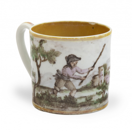 Taza de cerámica esmaltada el interior en reflejo color ocr