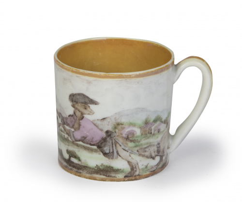 Taza de cerámica esmaltada el interior en reflejo color ocr