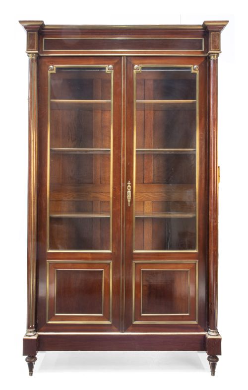 Librería Napoleón III de estilo Luis XVI de madera de caoba